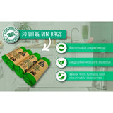 Eco Green Living Certified Compostable 30L Bin Bags 18 per pack