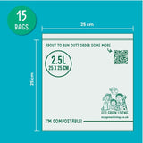 Eco Green Living Certified Compostable Large 2.5L Resealable Ziplock Bags 15 per pack