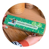 Eco Green Living Certified Compostable Large 2.5L Resealable Ziplock Bags 15 per pack