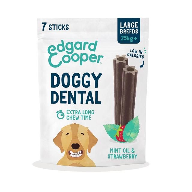 Edgard & Cooper Strawberry & Mint Large Dog Dental Sticks 7 per pack