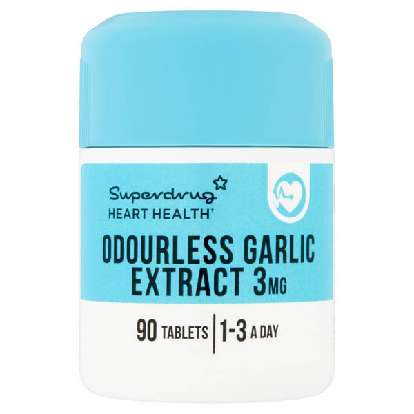 Superdrug Odourless Garlic with Vitamin B1 90 Tablets 3mg GOODS Superdrug