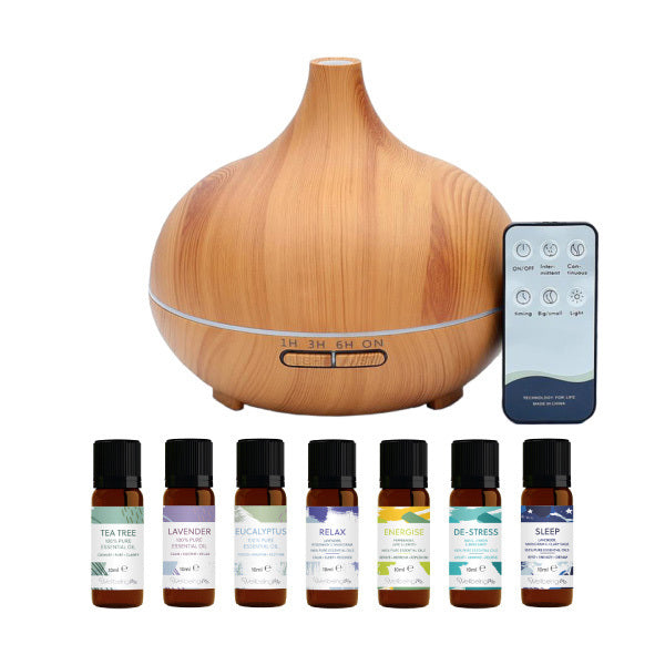 WellbeingMe Aroma Diffuser & Seven Pure Essential Oils (LW) GOODS Superdrug