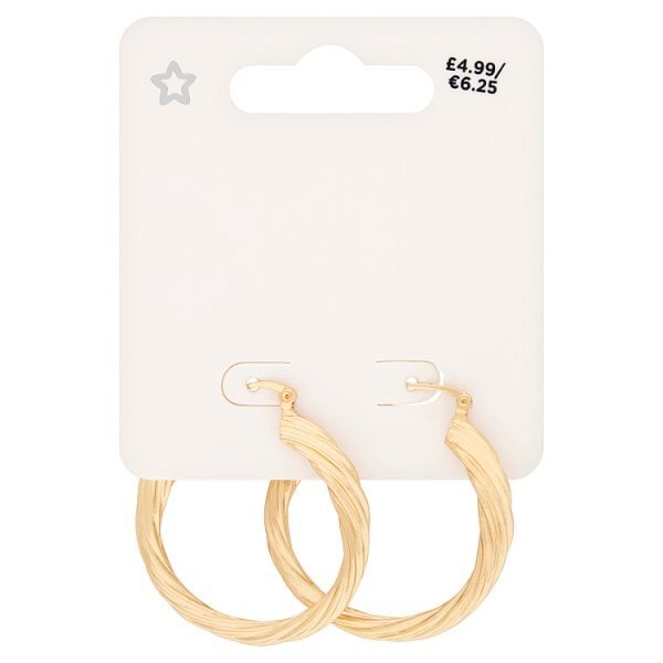 Superdrug Studio Gold Tone Twist 40 MM Hoops GOODS Superdrug