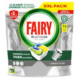 Fairy Platinum All in One Lemon Dishwasher Tablets 74 per pack