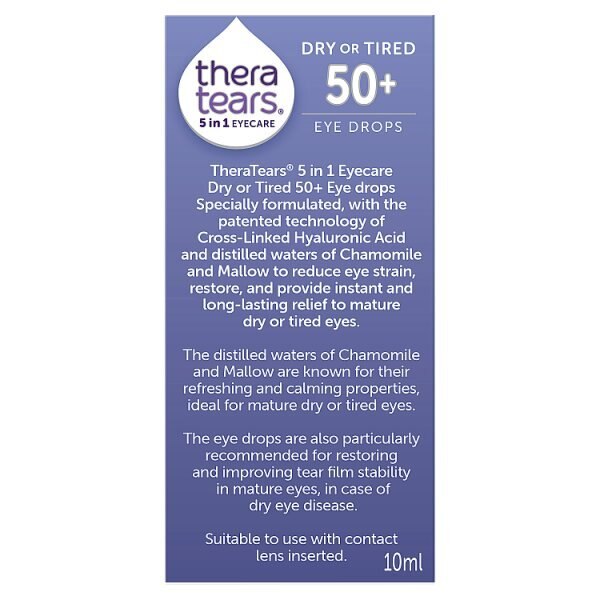 Thera Tears 5 In 1 Dry Or Tired 50+ Eye Drops 10ml GOODS Superdrug