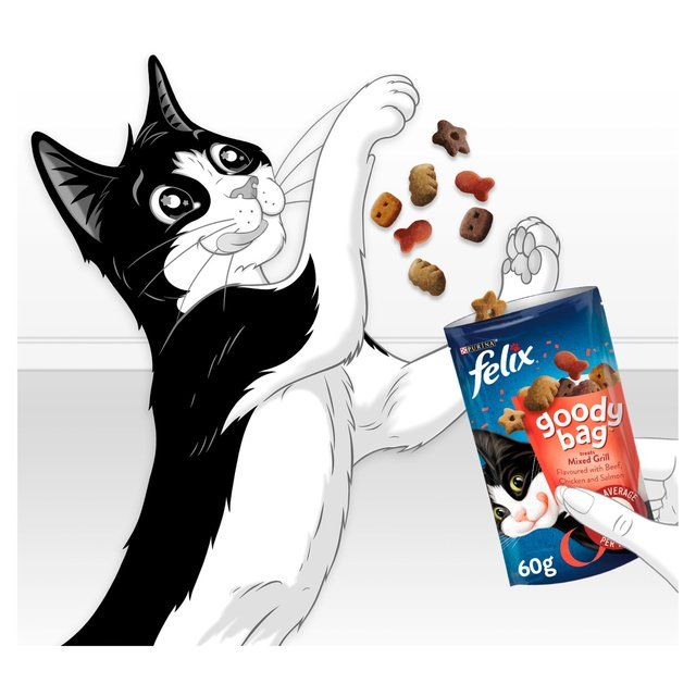 Felix Goody Bag Mixed Grill Beef Chicken & Salmon Cat Treats 60g