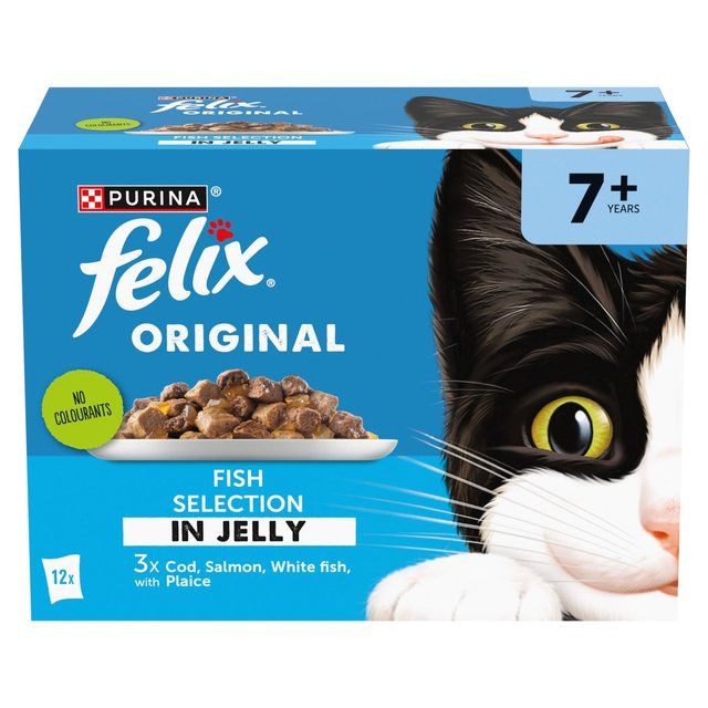Felix Original Cat Food Senior 7+ Fish Selection in Jelly Wet Cat Food 12 x 85g