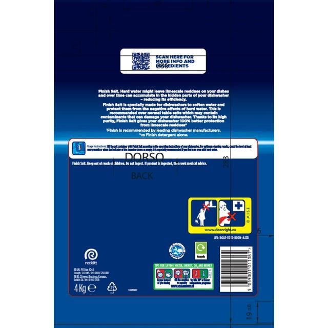Finish Dishwasher Water Softener Salt 4kg