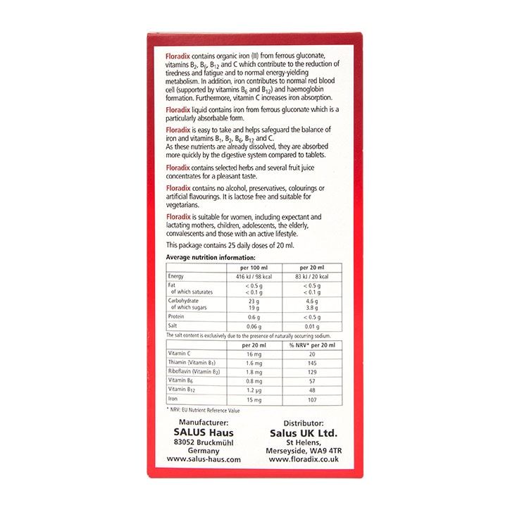 Floradix Liquid Iron Formula 500ml