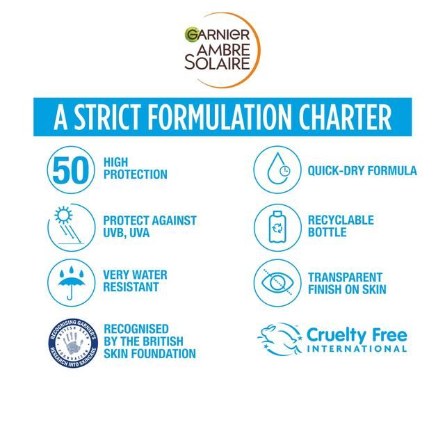 Garnier Ambre Solaire Invisible Protect SPF 50 Sun Spray Bottle 200ml
