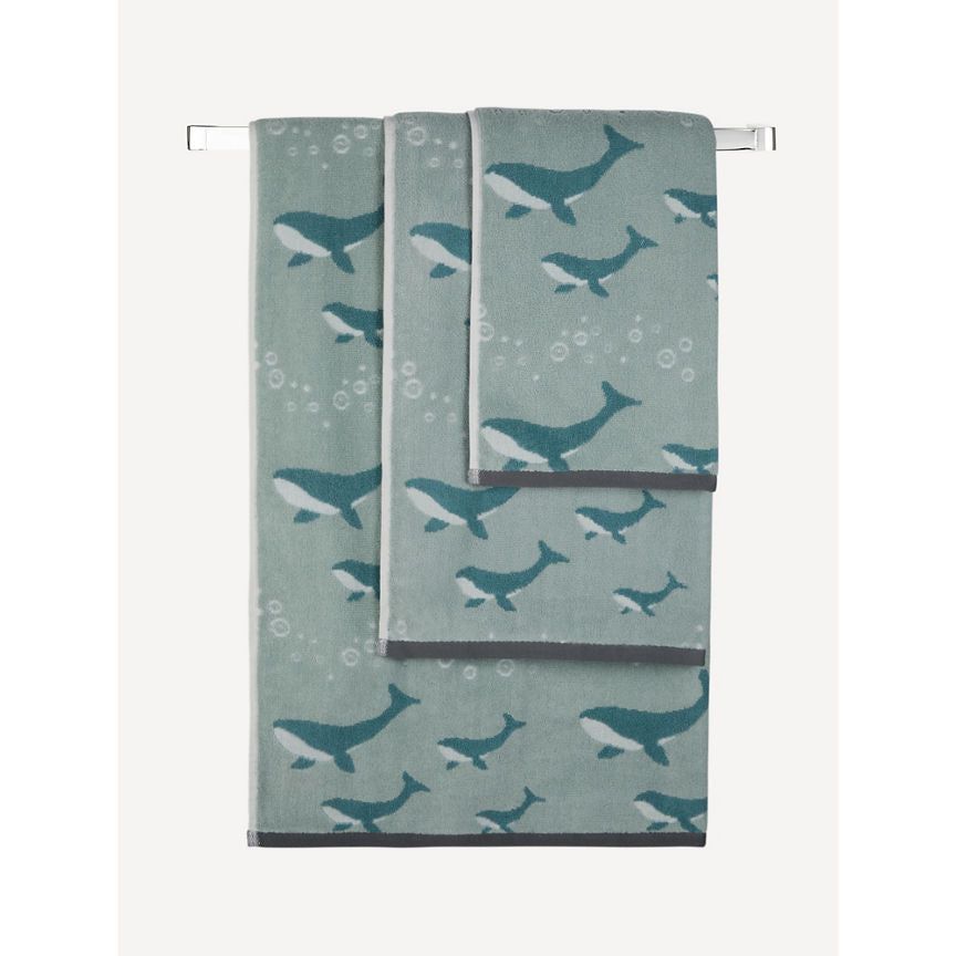 George Home Large Blue Whale Bath Sheet