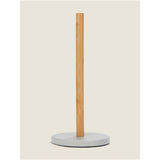 George Home Light Grey & Bamboo Toilet Roll Stand