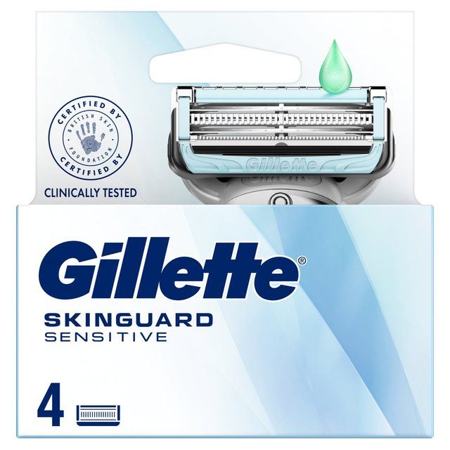 Gillette Skinguard Sensitive Razor Blades 4 per pack
