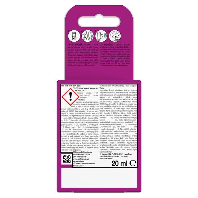 Glade Plug In Refill Electric Scented Oil Relaxing Zen 20ml