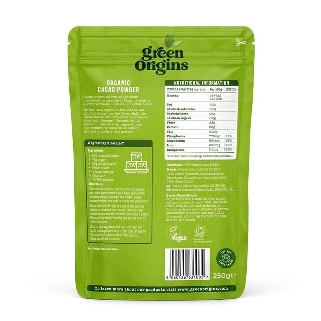 Green Origins Organic Cacao Powder 250g