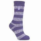 Heat Holders Ladies Thick Warm Thermal Socks 4-8 UK Mulberry Purple / White (Tuscuny)
