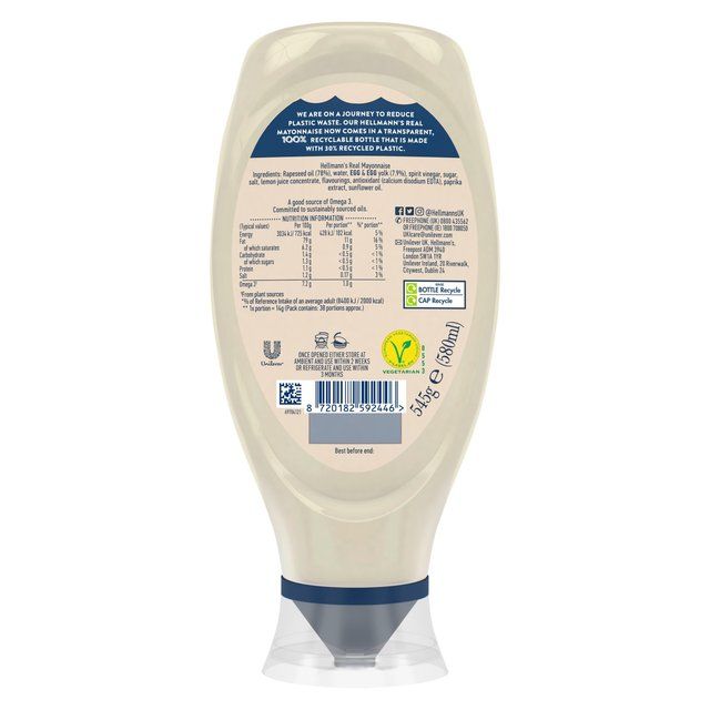 Hellmann's Real Mayonnaise 580ml