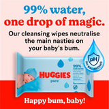 Huggies Pure 99% Water Baby Wipes 56 per pack