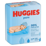 Huggies Pure 99% Water Baby Wipes Multipack 4 x 56 per pack