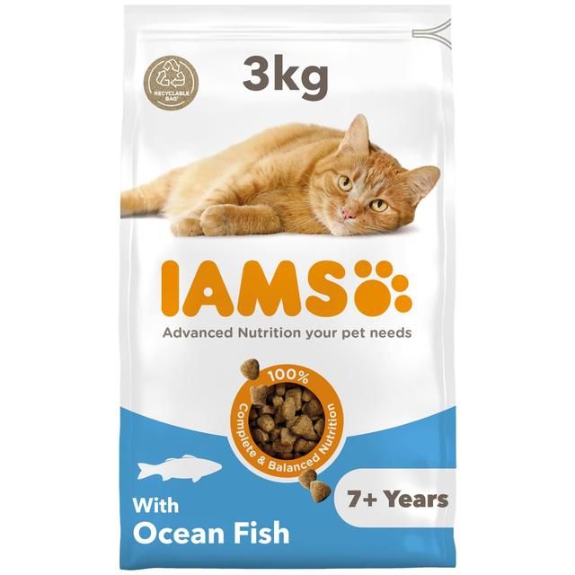 IAMS 7+ Years Senior Dry Cat Food Ocean Fish 3kg
