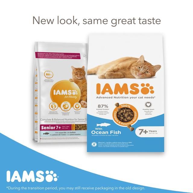 IAMS 7+ Years Senior Dry Cat Food Ocean Fish 3kg