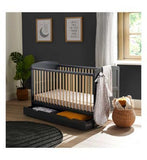 Ickle Bubba Coleby Classic Cot Bed, Under Drawer and Sprung Mattress - Scandi Grey