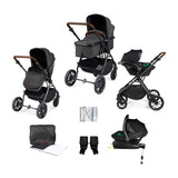 Ickle Bubba Cosmo all-in-one i-Size Travel System Black/Grey/Tan/ Pack Size 1