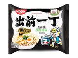 Nissin Instant-Nudeln mit schwarzem Knoblauchöl und Tonkotsu-Geschmack 出前一丁 黑蒜油猪骨湯味即食湯麵