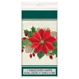 Unique Party Plastic Poinsettia Party Table Cover