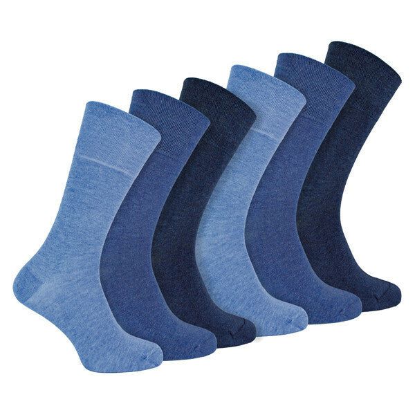 IOMI 6 Pairs Mens Seamless Diabetic Bamboo Socks 6-11 UK Navy Blue / 6EA