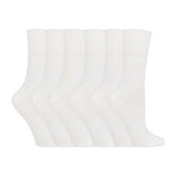 IOMI Ladies 6 Pairs Non Elastic Diabetic Socks 4-8 UK White / 6EA