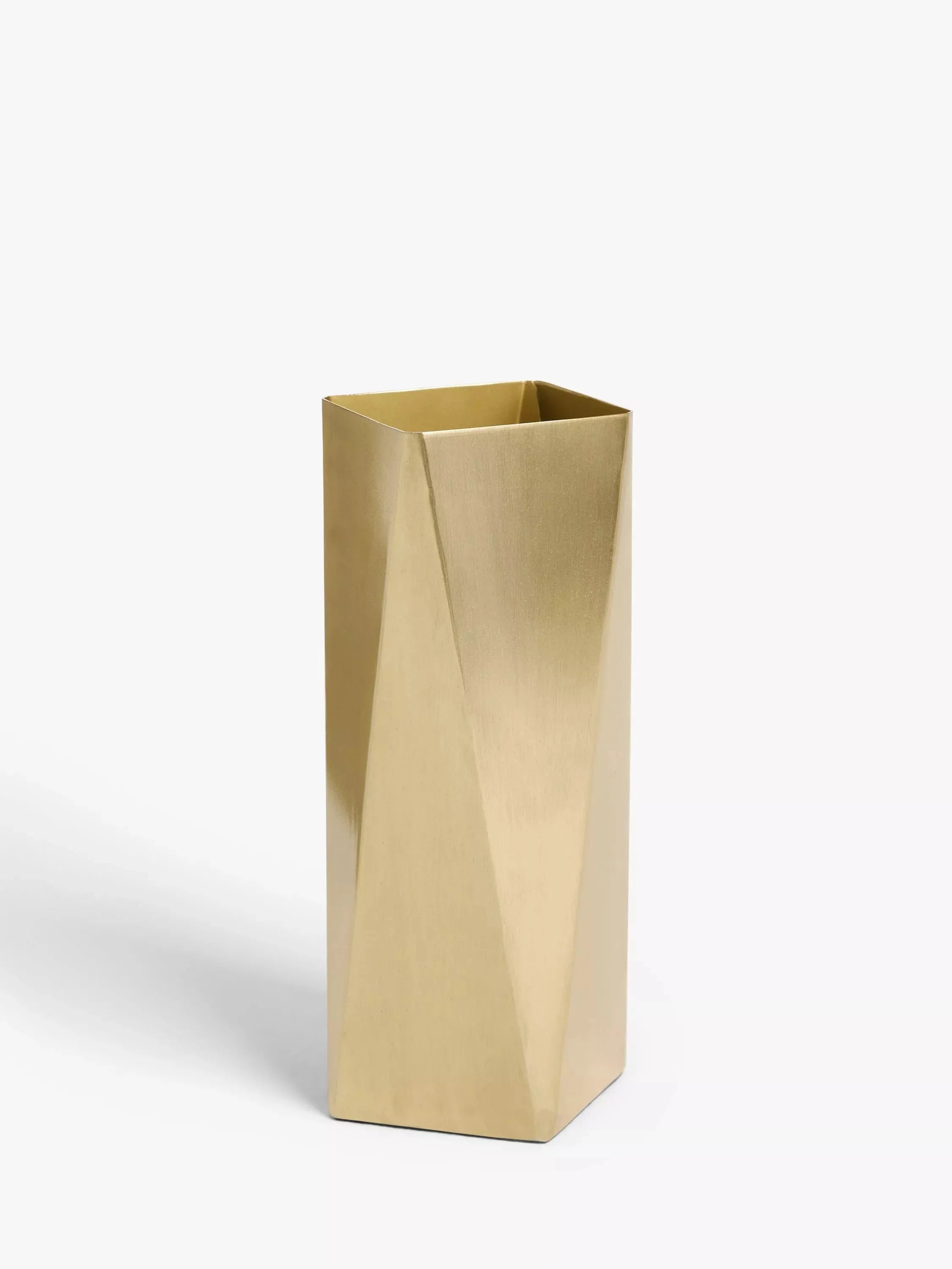 John Lewis ANYDAY Faceted Vase, H23cm, Gold