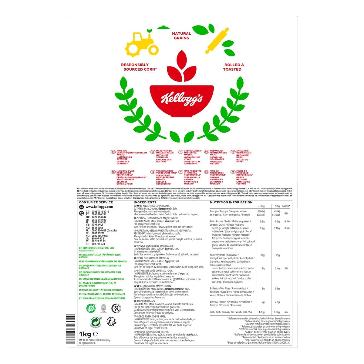 Kellogg's Corn Flakes, 2 x 1kg