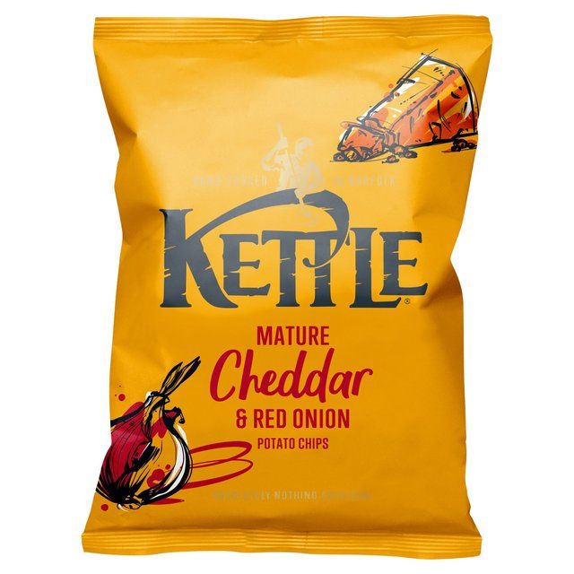 KETTLE Chips Mature Cheddar & Red Onion 130g