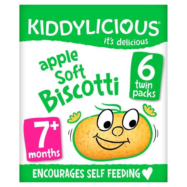 Kiddylicious Apple Soft Biscotti Baby Snacks Multi 6 x 20g
