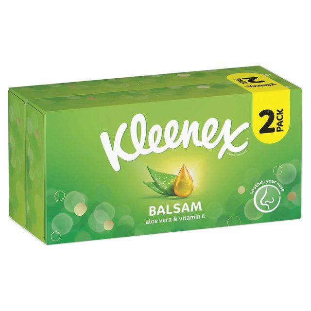 Kleenex Balsam Facial Tissues - Twin Box 2 x 64 per pack