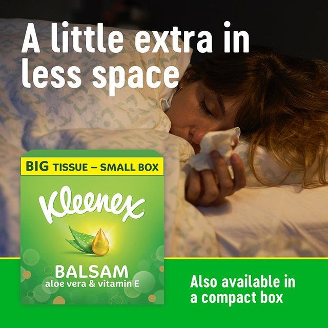 Kleenex Balsam Facial Tissues - Twin Box 2 x 64 per pack