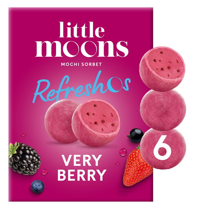 Little Moons Mochi Sorbet Refreshos Very Berry 6 x 32g (192g)