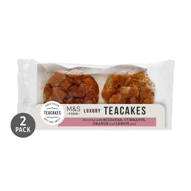 M&S 2 Fruit Filled Luxury Teacakes 2 per pack