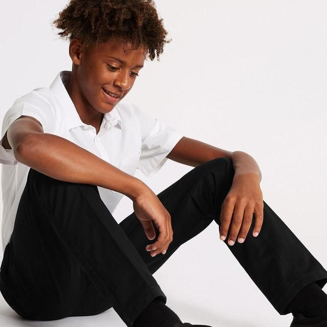 M&S 3pk Boys Slim Easy Iron School Shirts 3-13 Years White