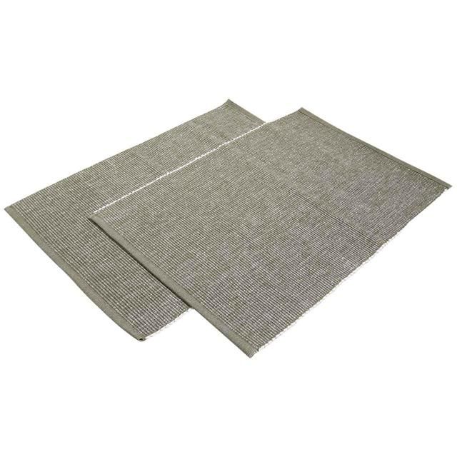 M&S Collection Set of 2 Cotton Rich Ribbed Woven Placemats Khaki 2 per pack
