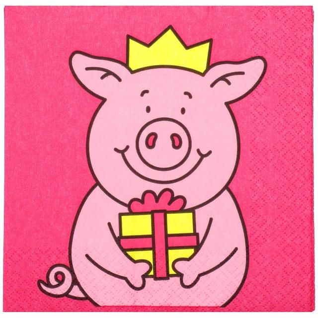 M&S Percy Pig Napkins 20 per pack
