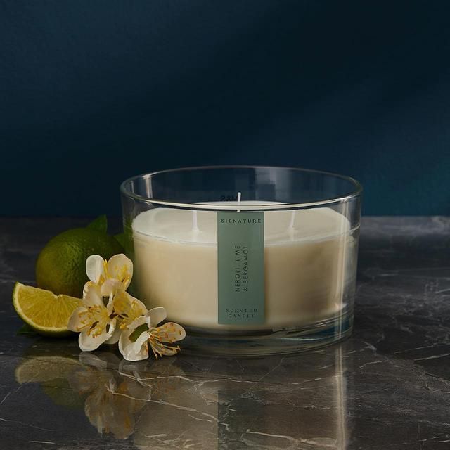 M&S Signature Neroli Lime & Bergamot 3 Wick Candle