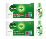 Dettol 2 in 1 Anti-Bacterial Wipes 15s + Aloe Vera Gel 50ml