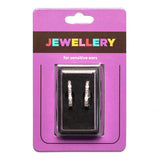 Sensation Jewellery Großer, rhodinierter Kristall-Ohrring