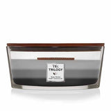 Woodwick Duftkerze „Große Sanduhr-Trilogie Warme Hölzer“ 624 g