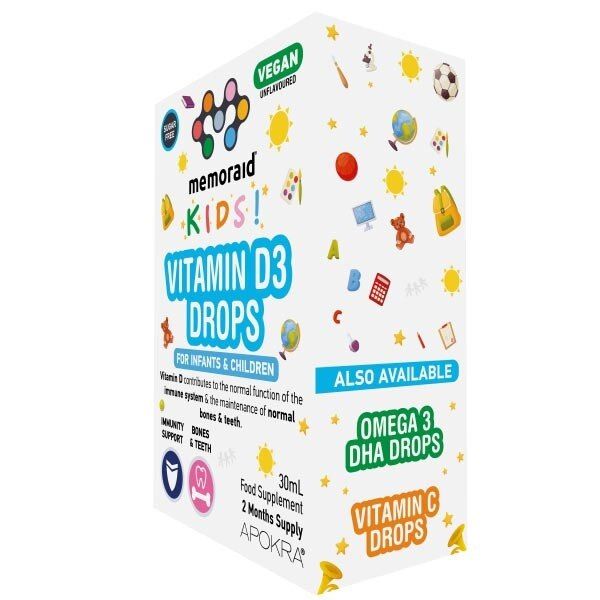 Memoraid Kids Vegan Vitamin D3 Drops 30ml (2 Months Supply)