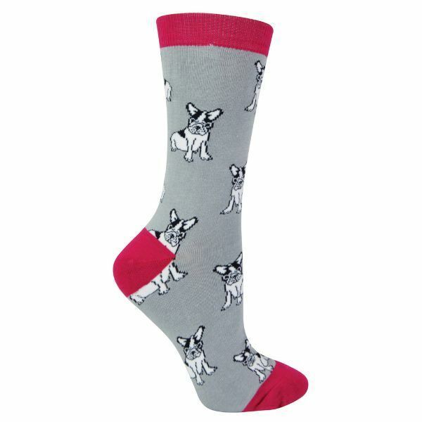 Miss Sparrow Ladies Dog Design Bamboo Socks 4-7 UK French Bulldog / 1EA