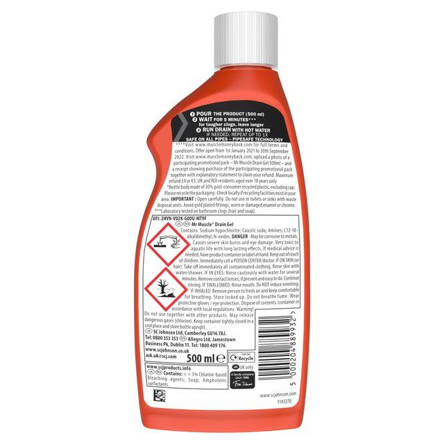 Mr Muscle Power Gel Drain Unblocker 500ml