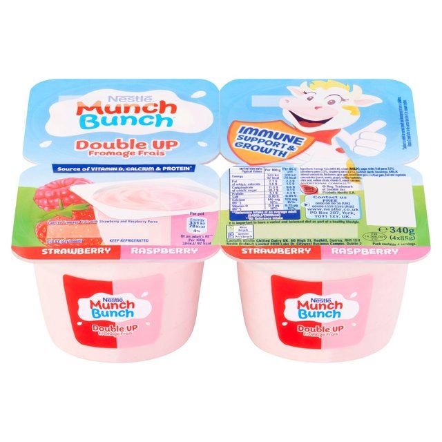 Munch Bunch Double Up Fromage Frais Strawberry & Raspberry 4 x 85g